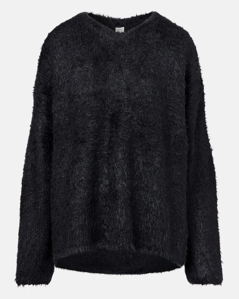 Totême Oversize-Pullover aus Seide Schwarz