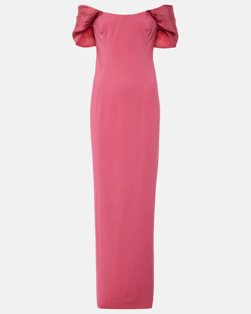 Oscar de la Renta Off-Shoulder-Robe aus Cady Rosa