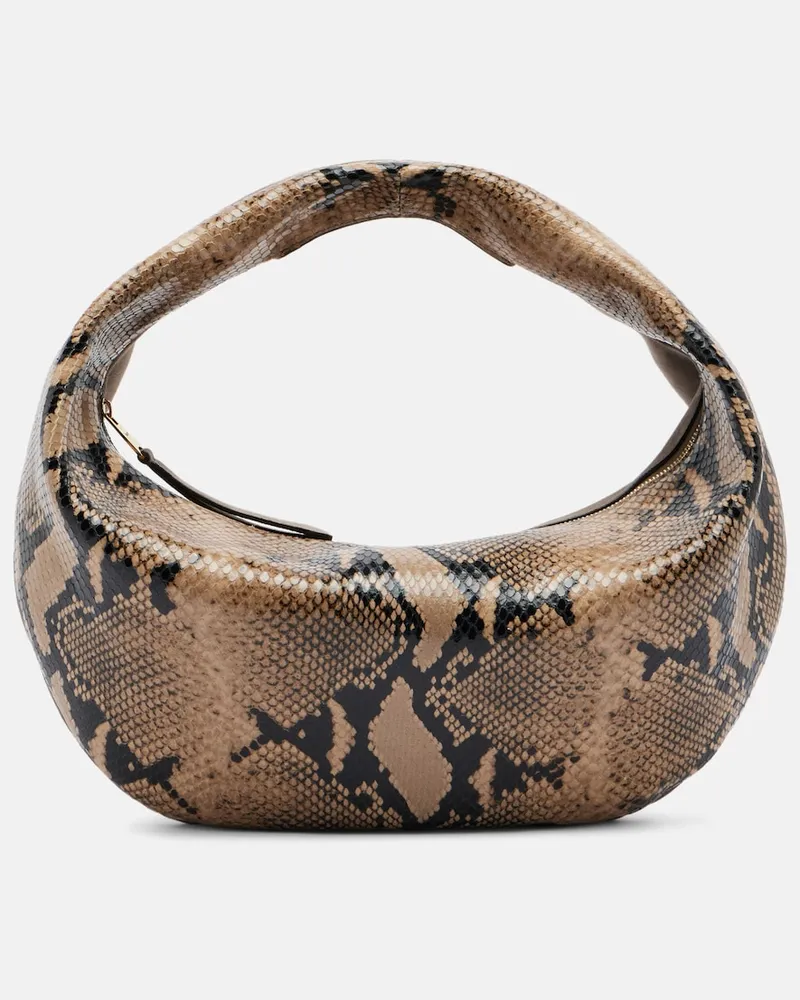 KHAITE Tote Bag Olivia Medium aus Leder und Veloursleder Grau