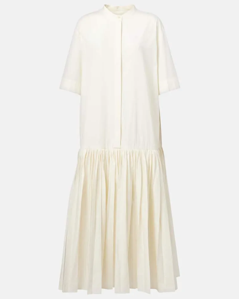Jil Sander Maxikleid aus Baumwollpopeline Weiß
