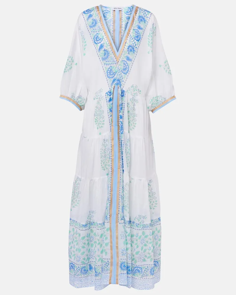 Juliet Dunn Maxikleid aus Baumwolle Weiß
