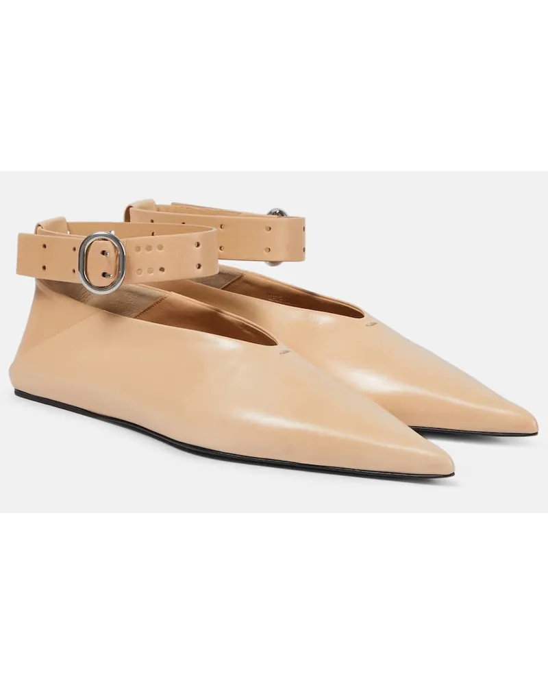 Jil Sander Ballerinas aus Leder Beige