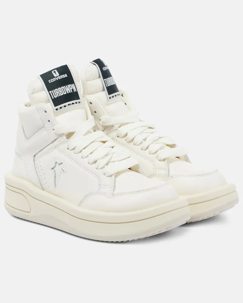 Rick Owens X Converse High-Top Sneakers Turbowpn aus Leder Weiß