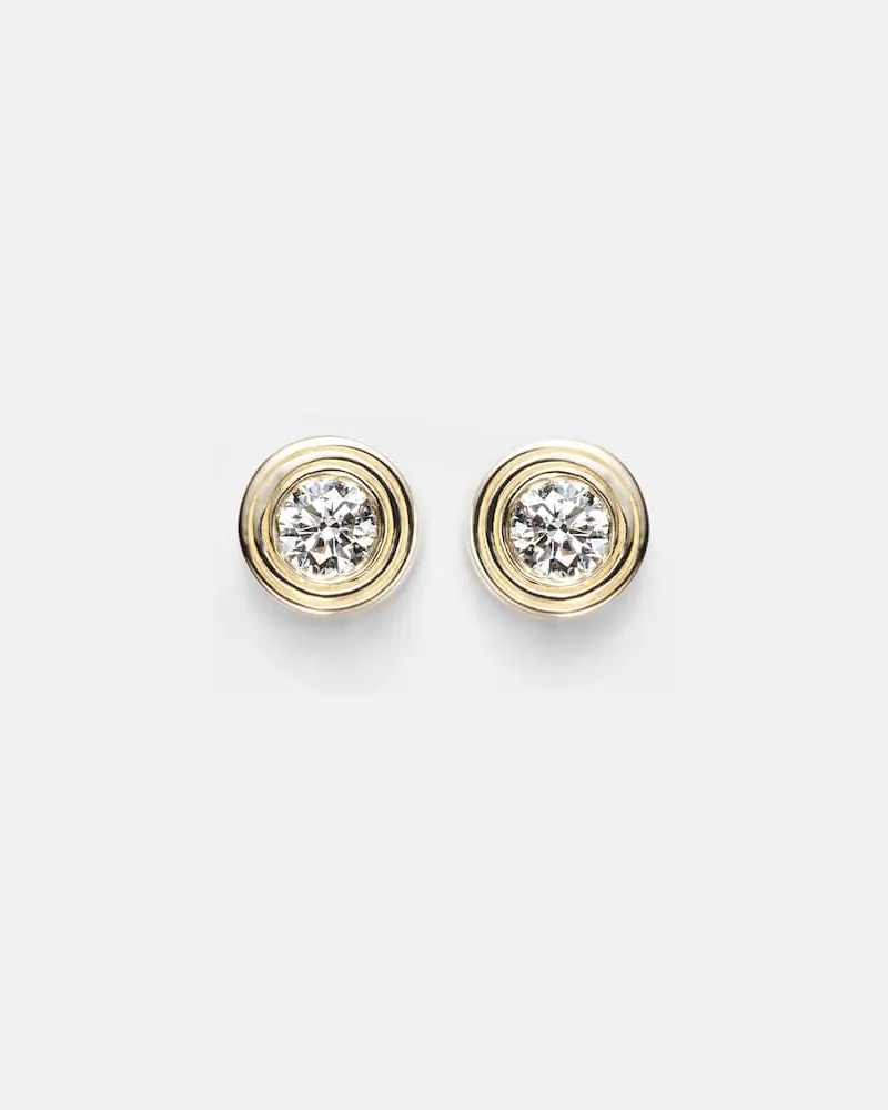 Sydney Evan Ohrringe Fluted aus 14kt Gelbgold mit Diamanten Gold