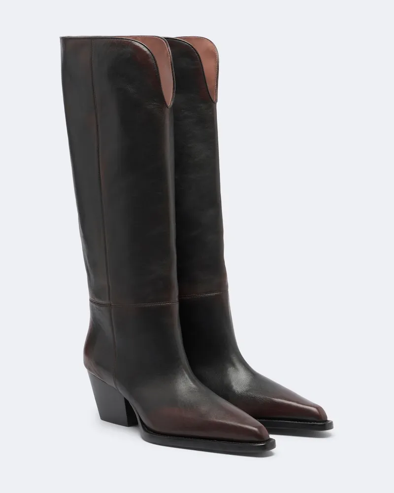Paris Texas Stiefel Jane aus Leder Braun