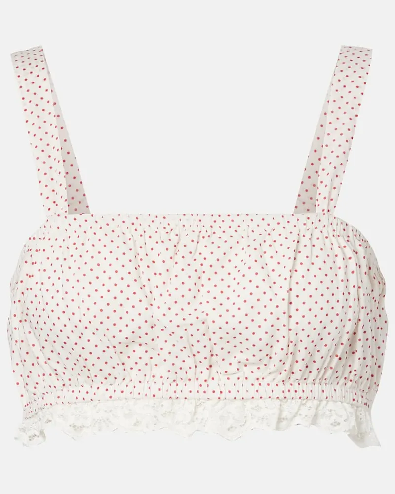 Posse Cropped-Top Marlowe aus Baumwolle mit Spitze Weiß