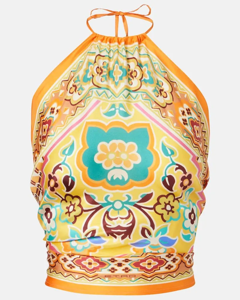 Etro Bedrucktes Top aus Seide Multicolor