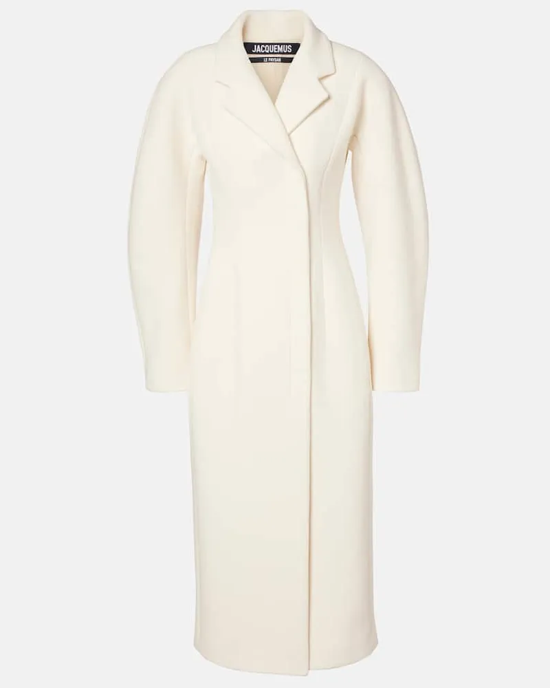 Jacquemus Mantel Curvo aus Schurwolle Weiß