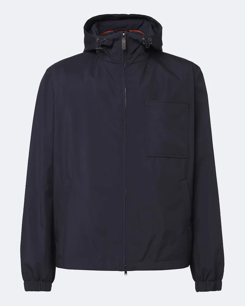 TOD'S Regenjacke mit Leder Blau