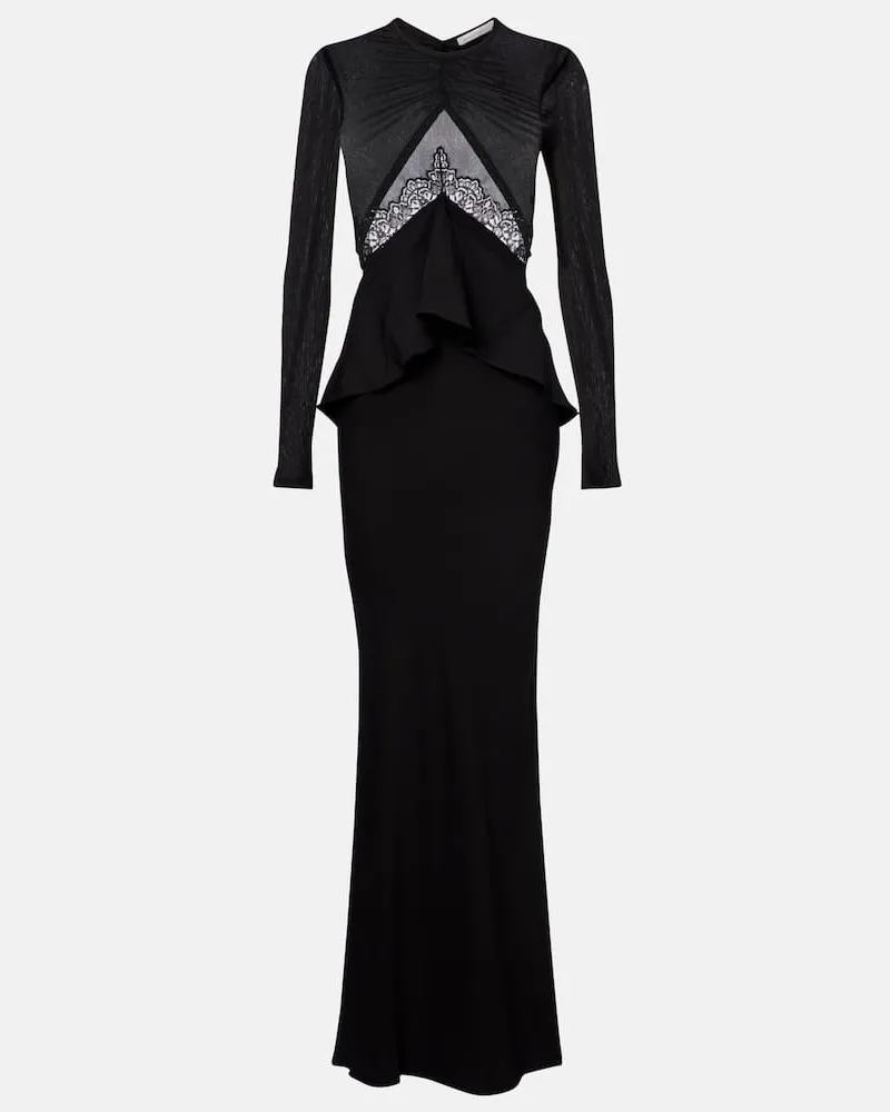Christopher Esber Robe Endrey Disconnect mit Spitze Schwarz