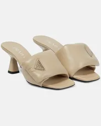 Prada Pantoletten aus Leder Beige