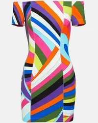 Emilio Pucci Off-Shoulder-Minikleid Iride Multicolor