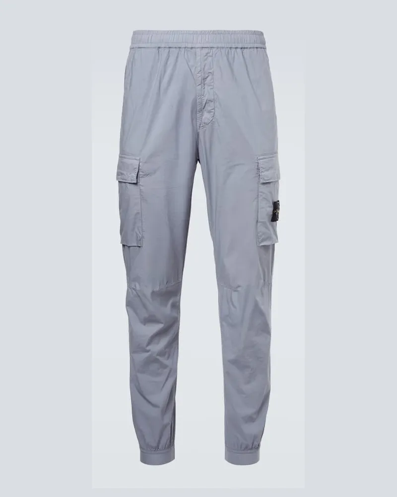 Stone Island Cargohose Compass aus einem Baumwollgemisch Blau