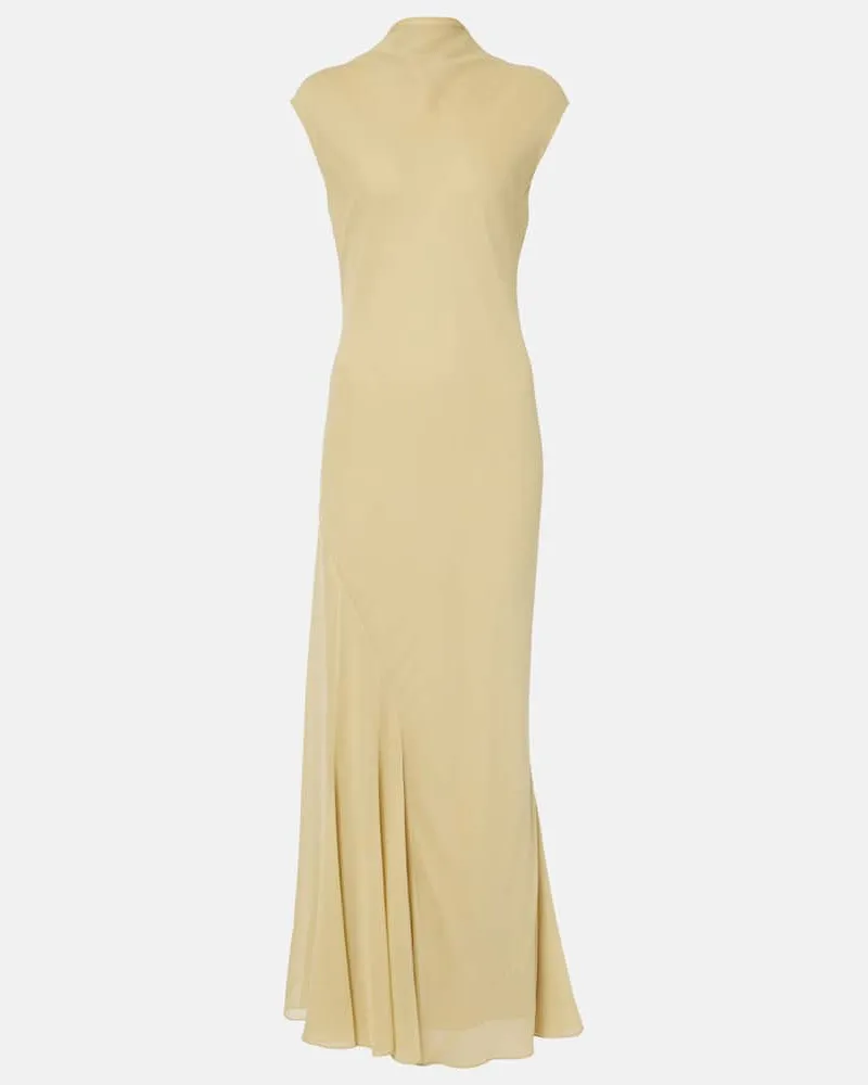 TOVE Maxikleid Erin aus Seidenchiffon Beige