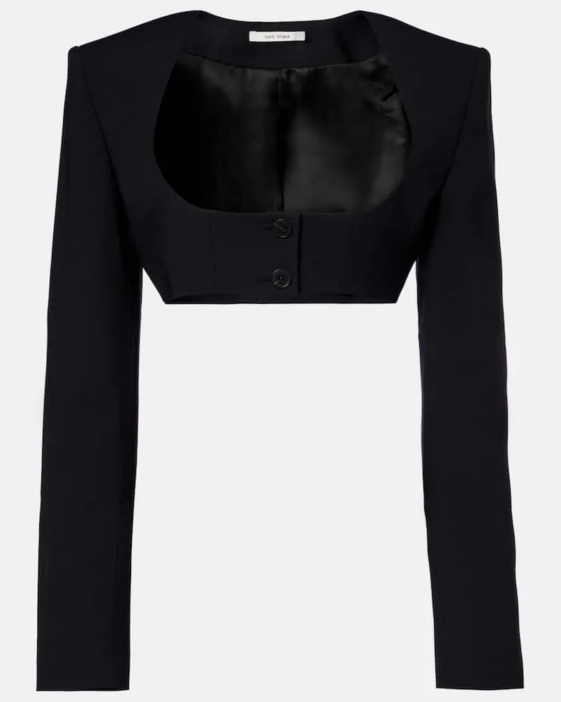 Nensi Dojaka Cropped-Top aus Crêpe Schwarz