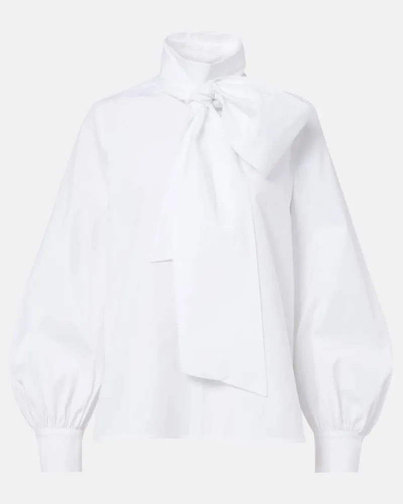 Max Mara Schluppenbluse Bosforo aus Popeline Weiß