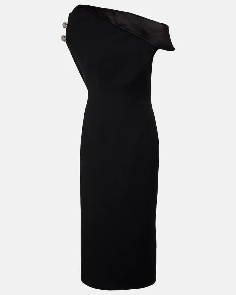 Safiyaa Verziertes Midikleid Reina Schwarz