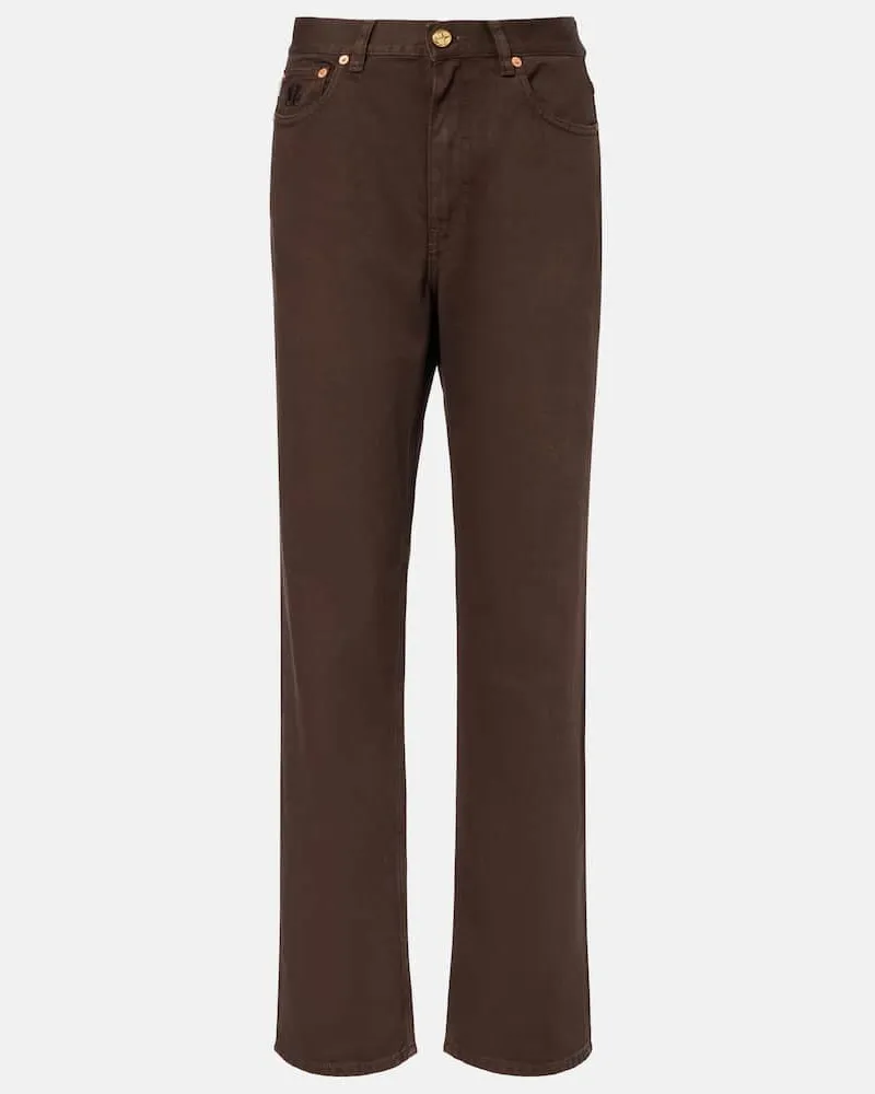 Blazé Milano Blazé Milano Bestickte Straight Jeans Paso Braun