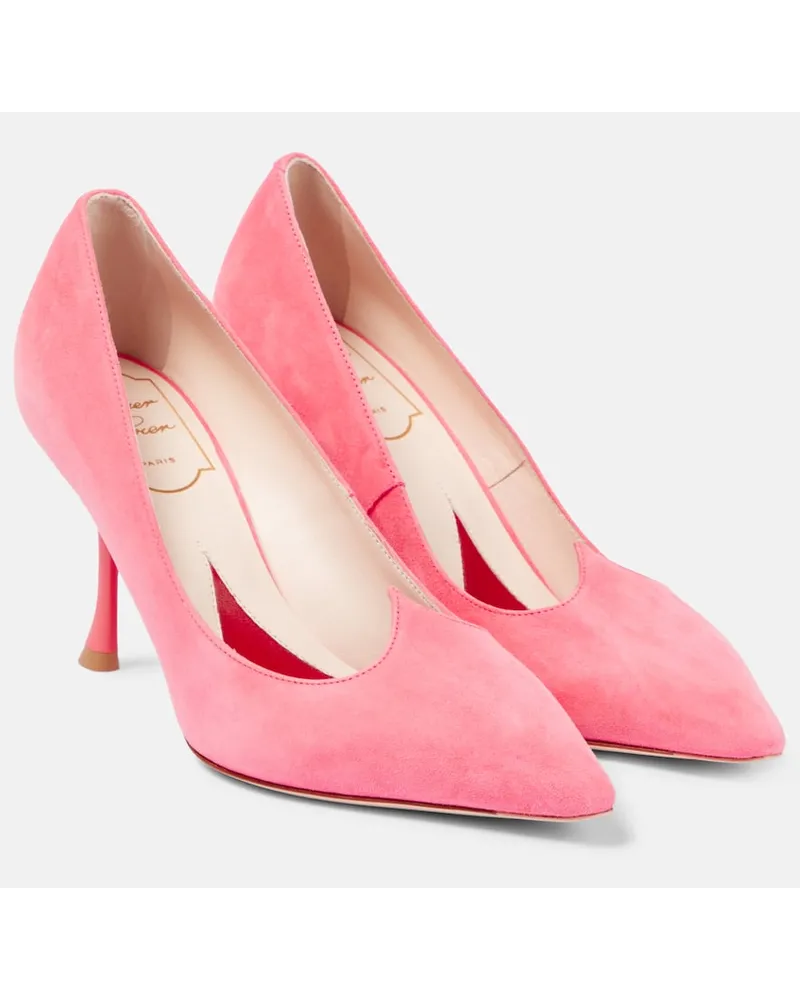 Roger Vivier Pumps I Love Vivier aus Veloursleder Pink