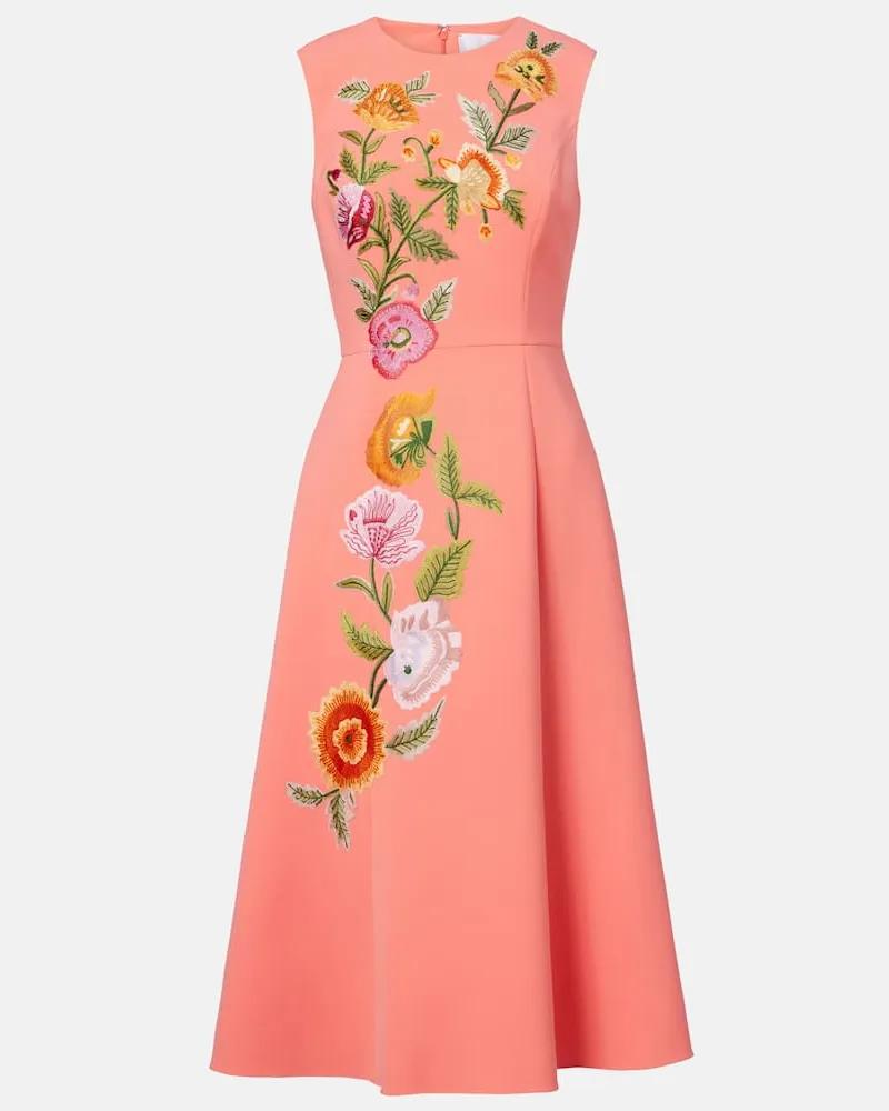 Carolina Herrera New York Besticktes Cocktailkleid Rosa