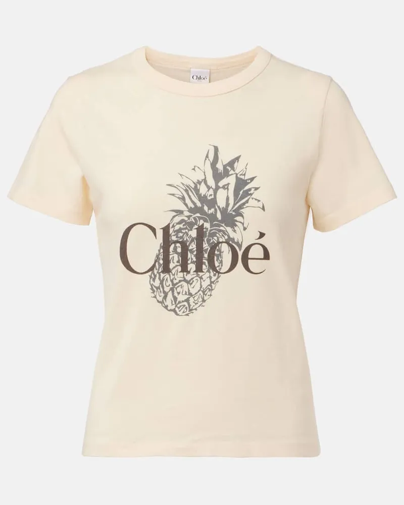 Chloé Chloé T-Shirt aus Baumwoll-Jersey Beige