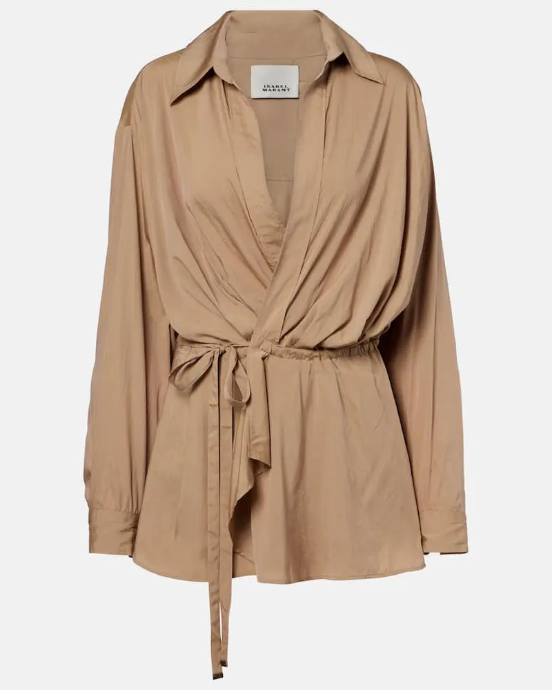 Isabel Marant Wickel-Top Keren aus Satin Beige