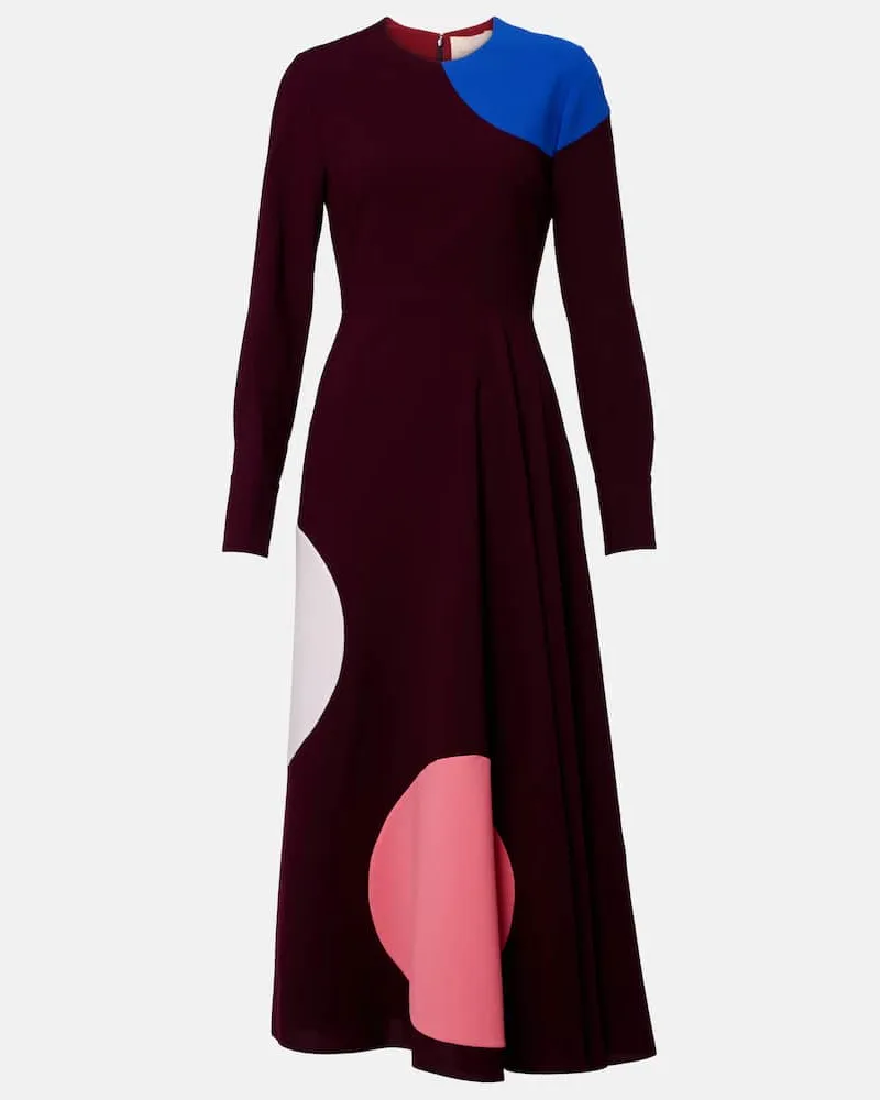 Roksanda Ilincic Bedrucktes Midikleid Withiel aus Crêpe Burgund
