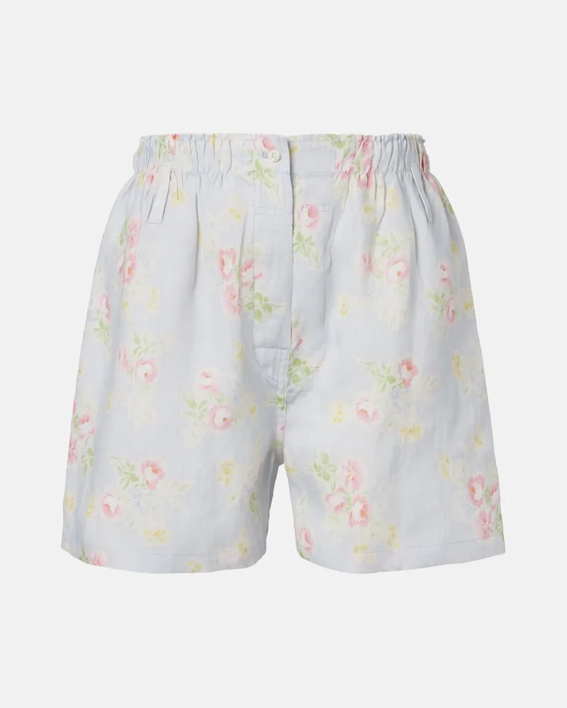 Prada Shorts aus Leinen Blau