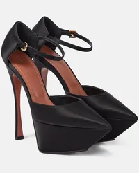 Amina Muaddi Plateau-Pumps Yigit aus Satin Schwarz