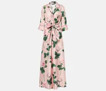Bedrucktes Maxikleid aus Seidensatin