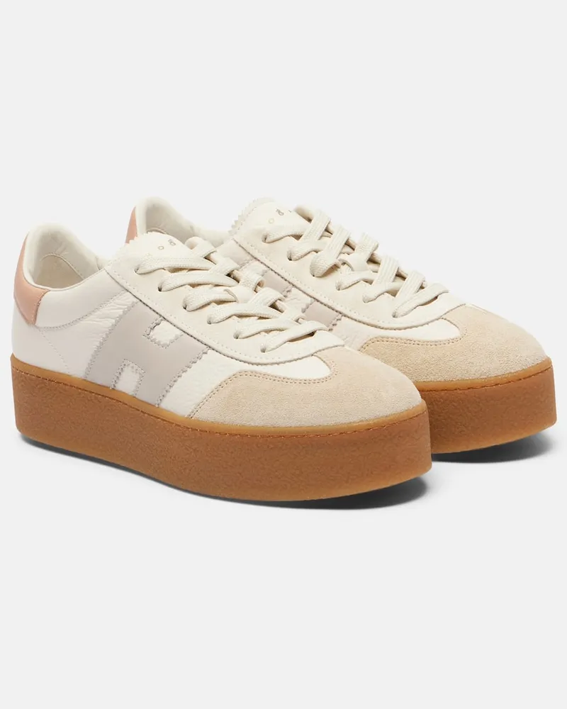 Hogan Sneakers H698 aus Leder mit Veloursleder Weiß