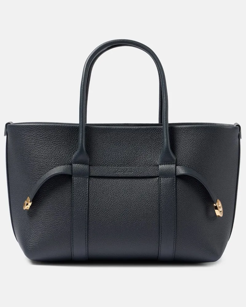 Loro Piana Tote Ghiera Small aus Leder Blau