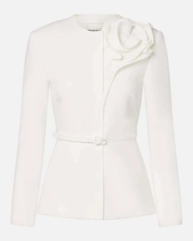 Roland Mouret Jacke aus Crêpe Weiß