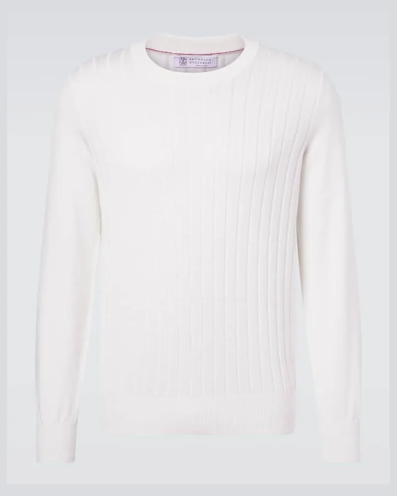 Brunello Cucinelli Pullover aus Baumwolle Weiß