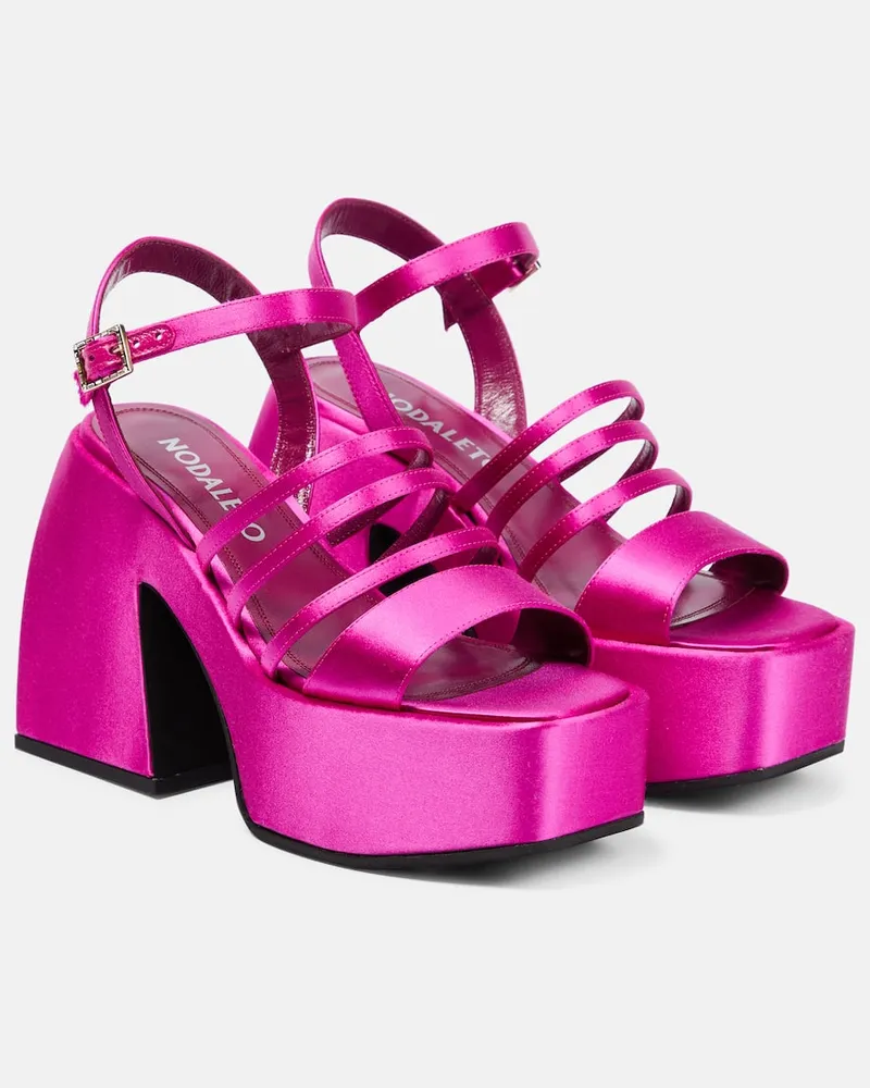 NODALETO Plateausandalen Bulla Chibi aus Satin Rosa