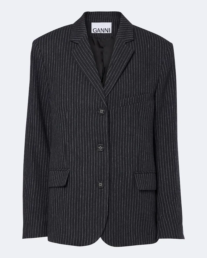 Ganni Blazer aus Flanell Grau