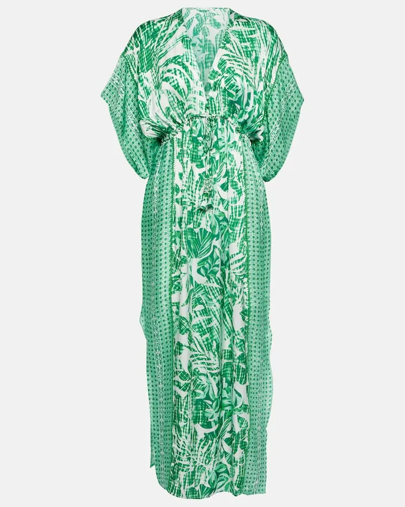 Poupette St Barth Bedruckter Kaftan Amaya Grün