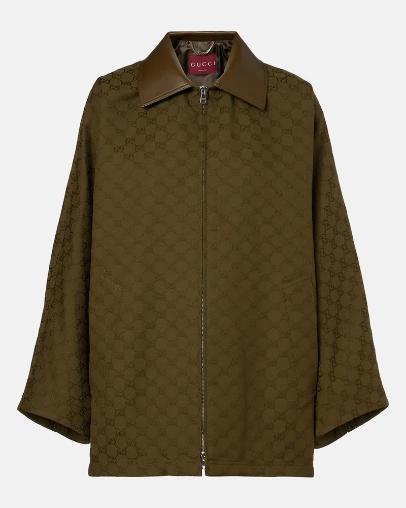 Gucci Jacke GG aus Canvas Grün