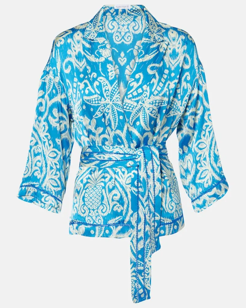 Poupette St Barth Bedruckte Jacke Clea Blau