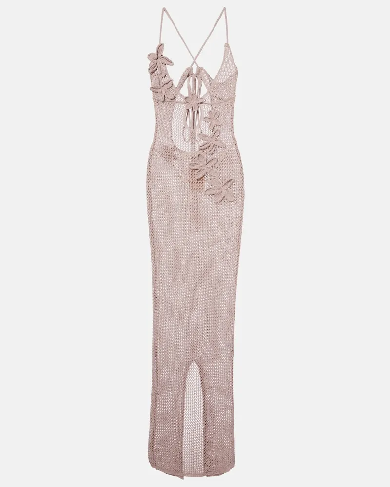 BANANHOT Maxikleid Hilsa aus Lamé Rosa