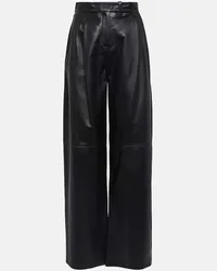 Dorothee Schumacher Weite Hose aus Leder Schwarz