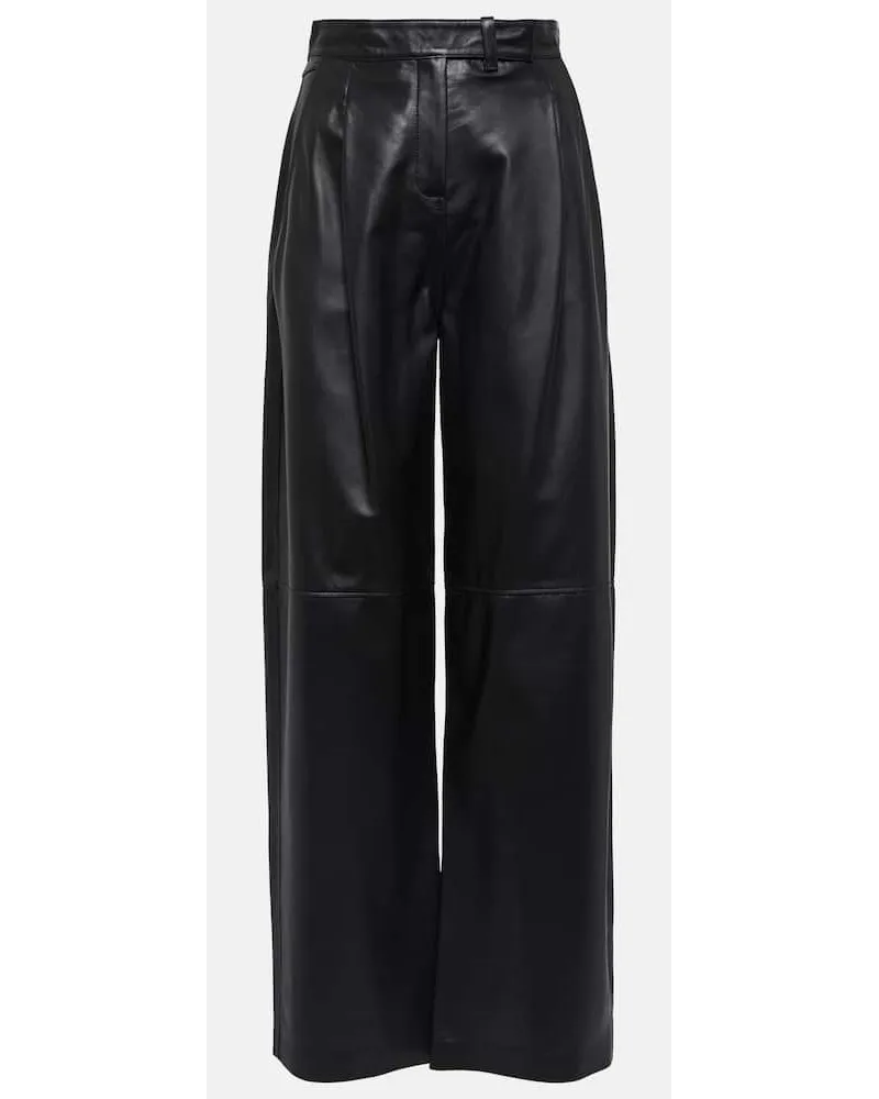 Dorothee Schumacher Weite Hose aus Leder Schwarz