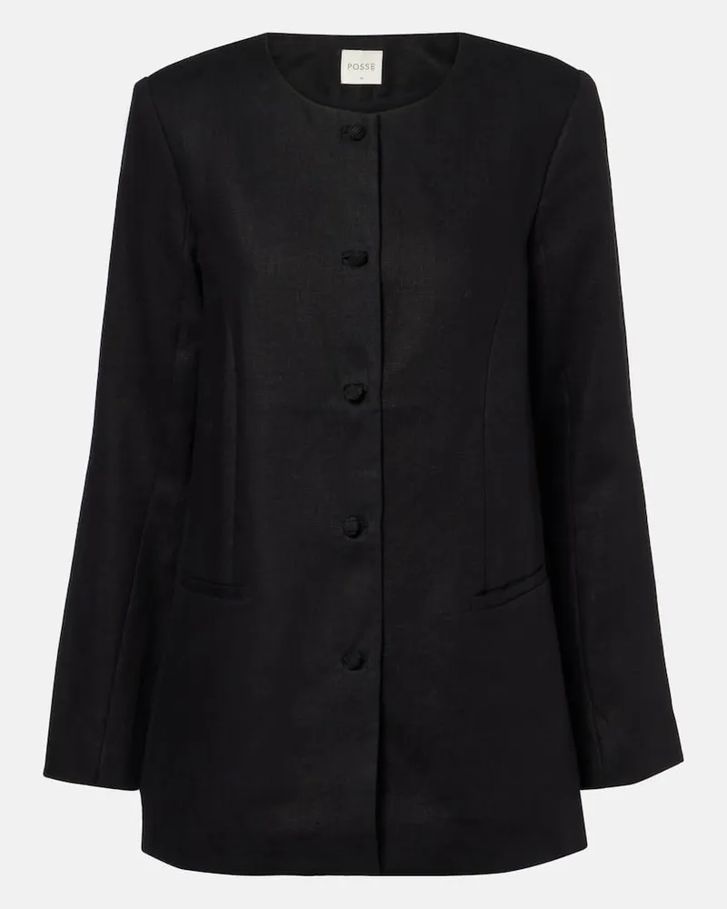 Posse Jacke Rio aus Leinen Schwarz