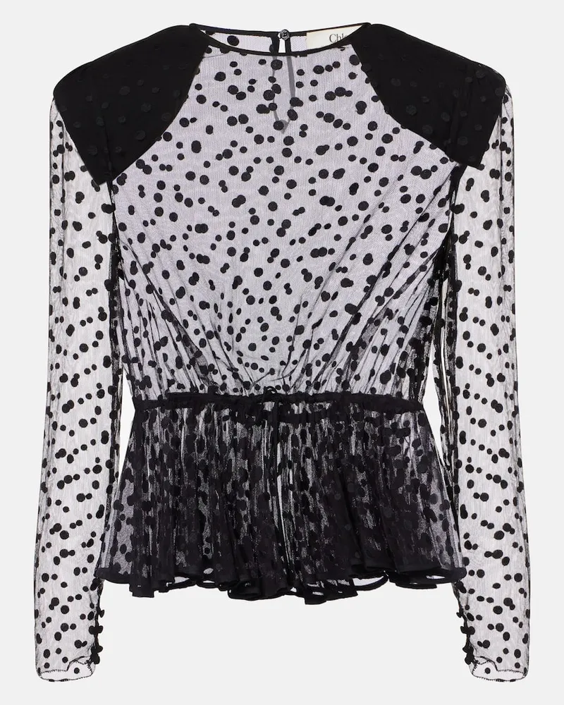 Chloé Chloé Top aus Tüll Schwarz