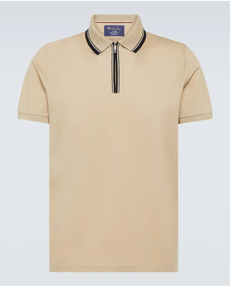 Loro Piana Polohemd Regatta aus einem Baumwollgemisch Beige