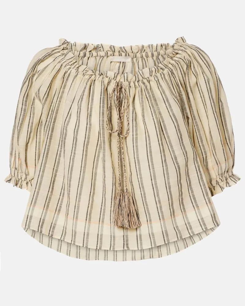 Ulla Johnson Cropped-Top Paros aus Baumwolle Weiß