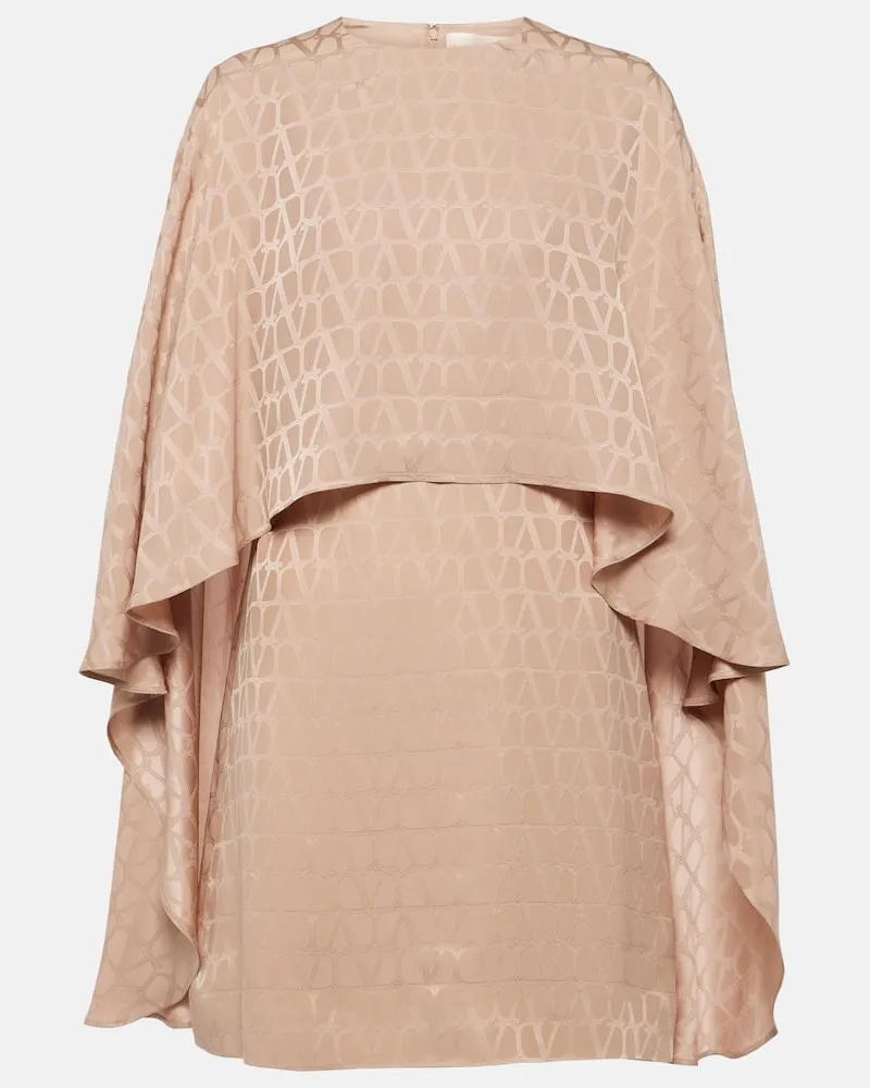 Valentino Garavani Minikleid Toile Iconographe aus Seiden-Jacquard Pink