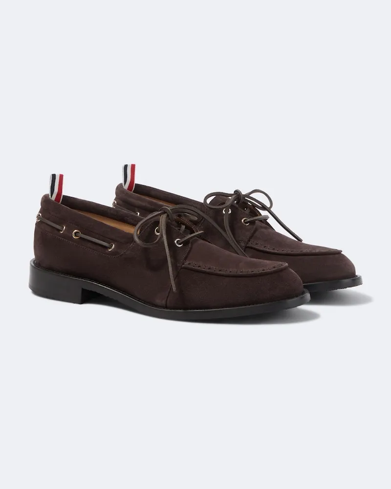 Thom Browne Segelschuhe aus Veloursleder Braun