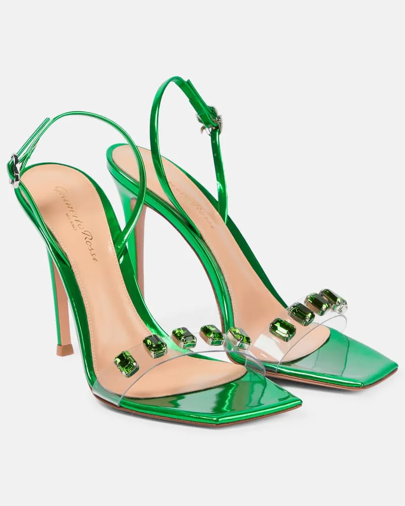 Gianvito Rossi Sandalen Ribbon Candy 105 aus Leder Grün