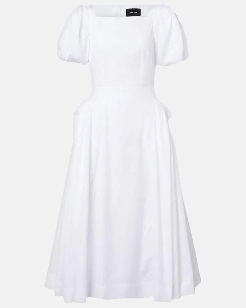 Simone Rocha Midikleid aus Baumwollpopeline Weiß